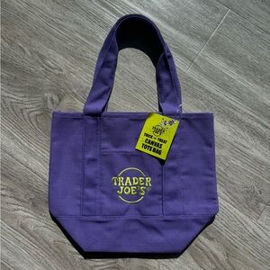 Trader Joe's Purple Mini Canvas Tote Bag